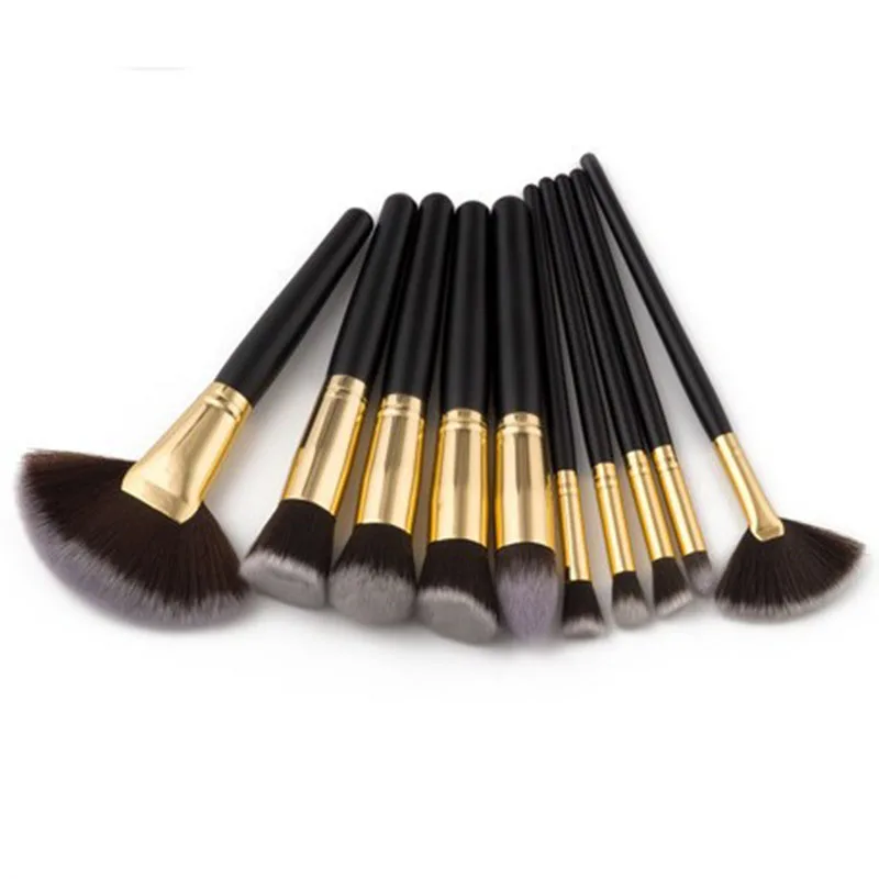 

Professional 10pcs Makeup Brushes Set Fan Loose Powder Foundation Contour Blush Eyebrow Brush Pincel Maquiagem kainuoa Brushes