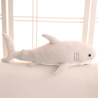

middle size plush soft shark toy stuffed light gray shark doll gift about 80cm