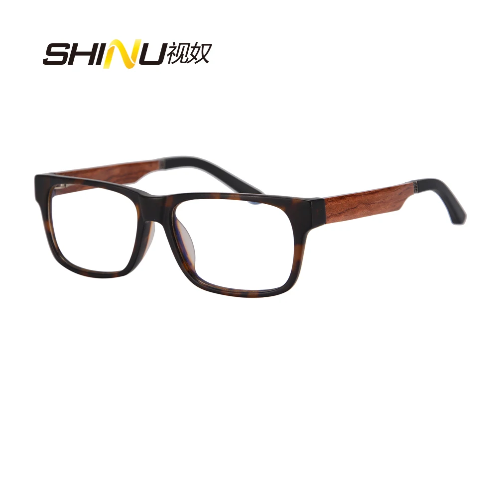 Шину Ретро Оптические прозрачные линзы деревянная оправа для очков миопия