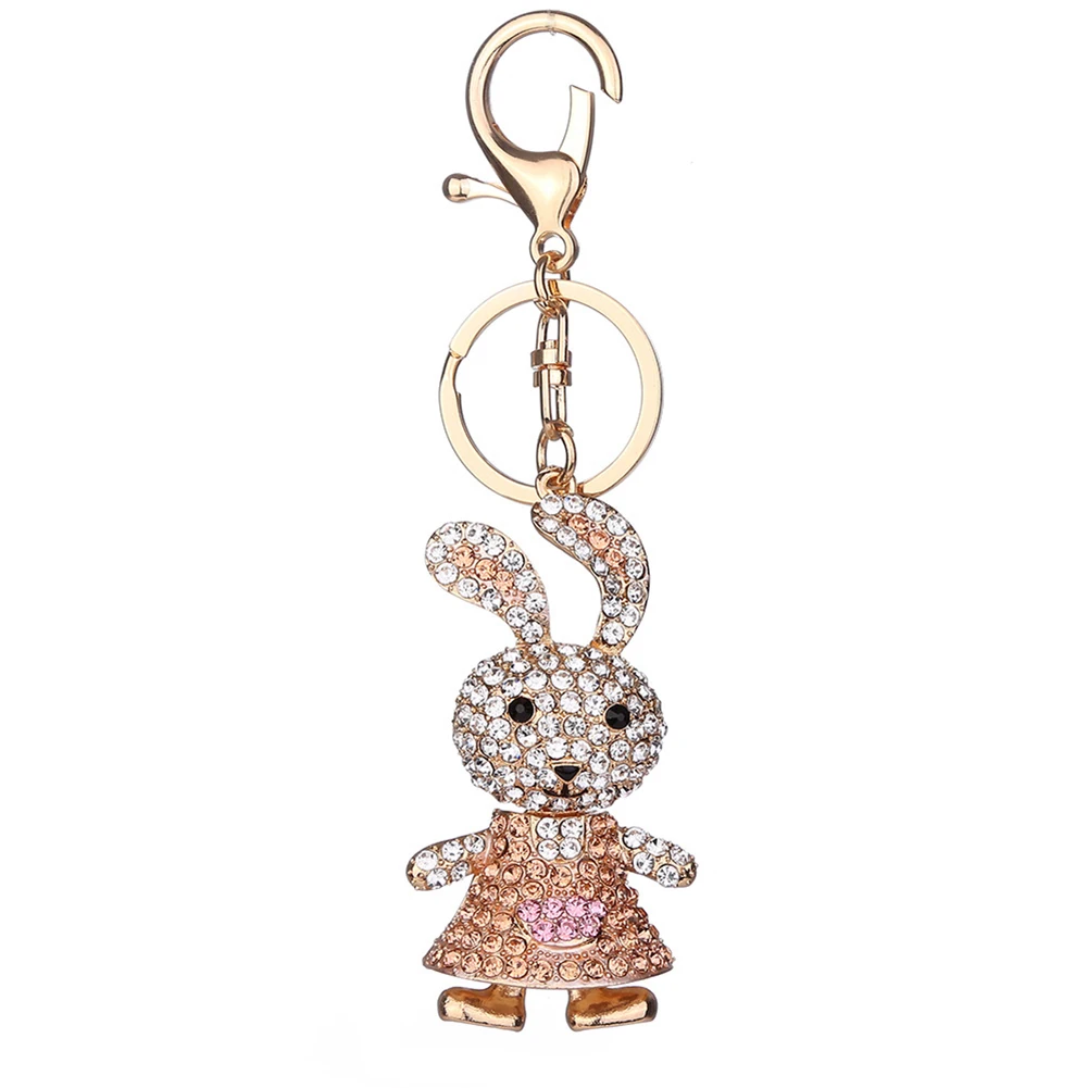 Cute Rhinestone Rabbit Pendant Women Key Chain Bag Purse Decoration Keyring | Украшения и аксессуары