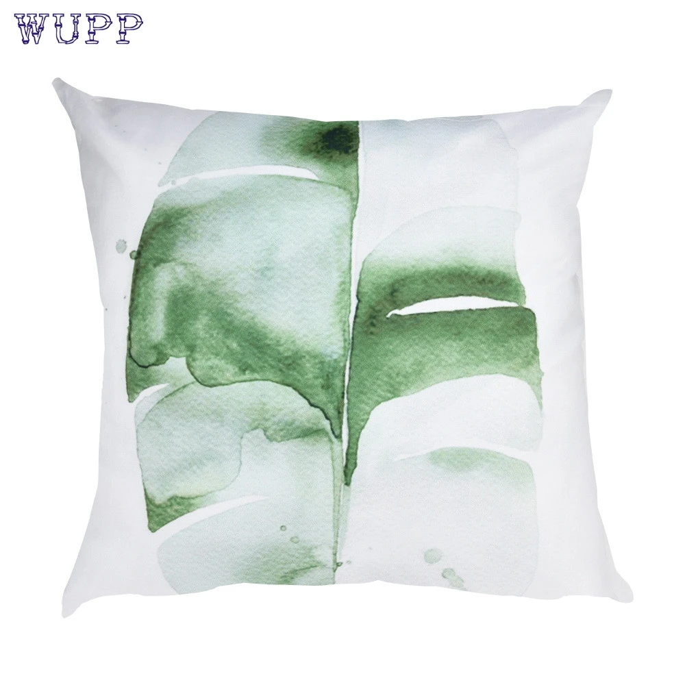 Тропический подушки для растений чехол из хлопка и льна декоративные зеленые
