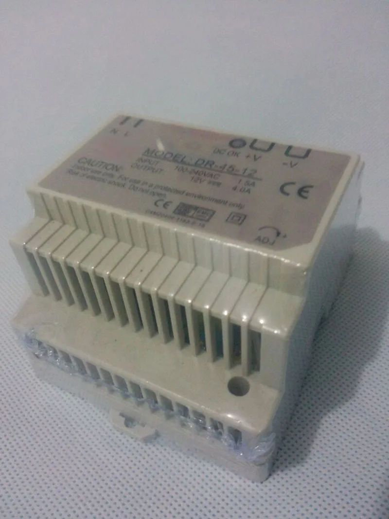 Высококачественный импульсный источник питания на Din-рейку с одним выходом DR-45-12