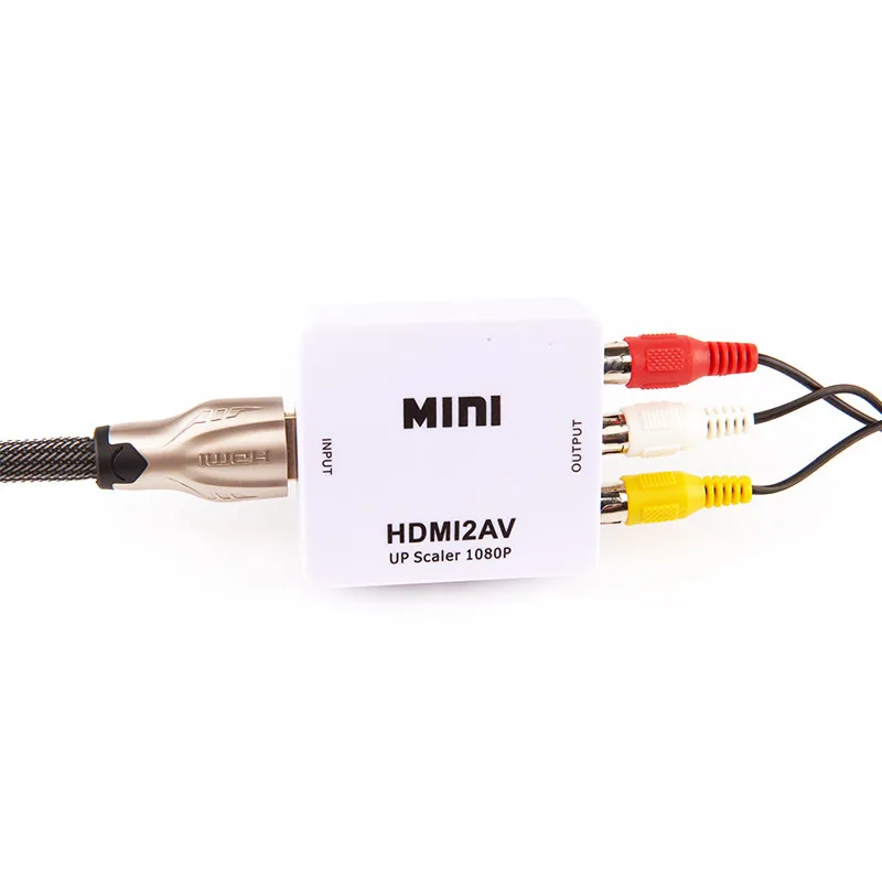 Мини HDMI К AV адаптер Поддержка аудио и видео (CVBS) к преобразователь RCA AV/CVSB L/R 1080P