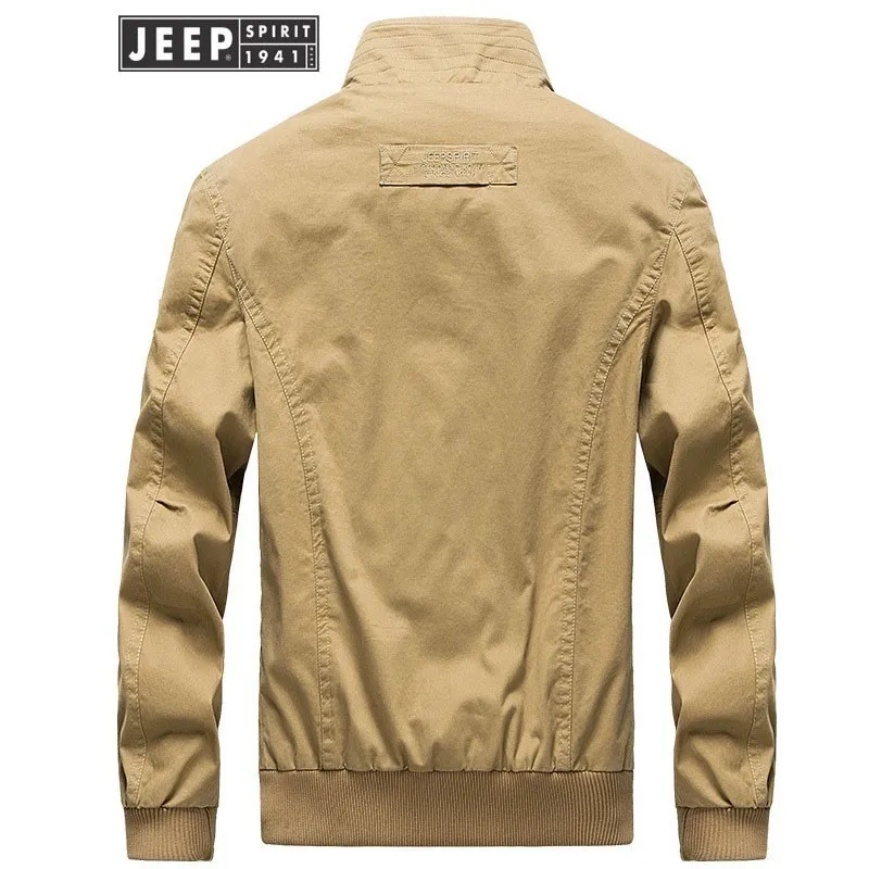 JEEP SPIRIT Новая Осенняя Рабочая куртка, пальто, мужская хлопковая одежда со стоячим воротником, деловые куртки с длинными рукавами в стиле милитари