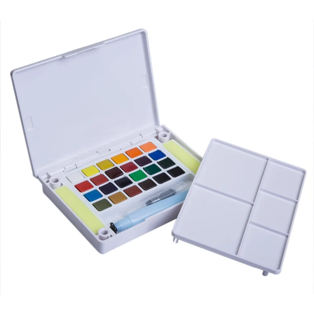 Сакура 24 Цвета натуральная акварельный этюд box путешествия пан waterbrush Наборы для