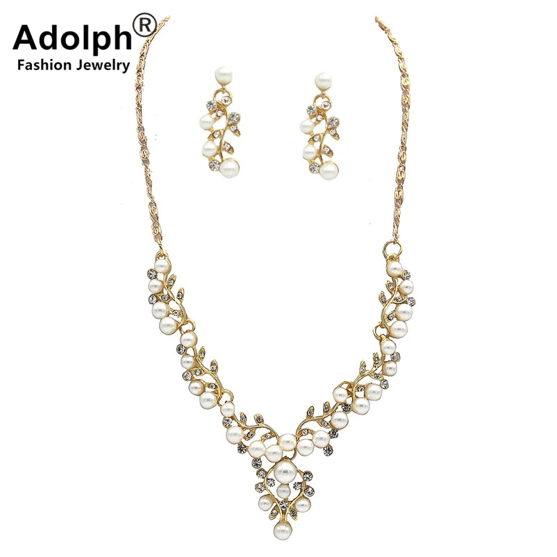 Женский винтажный комплект украшений ADOLPH колье чокер с искусственным жемчугом и
