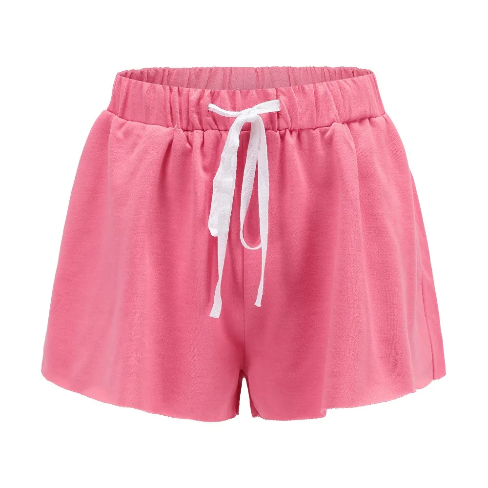 3 цвета сплошной эластичный шнурок на талии летние шорты для женщин модные
