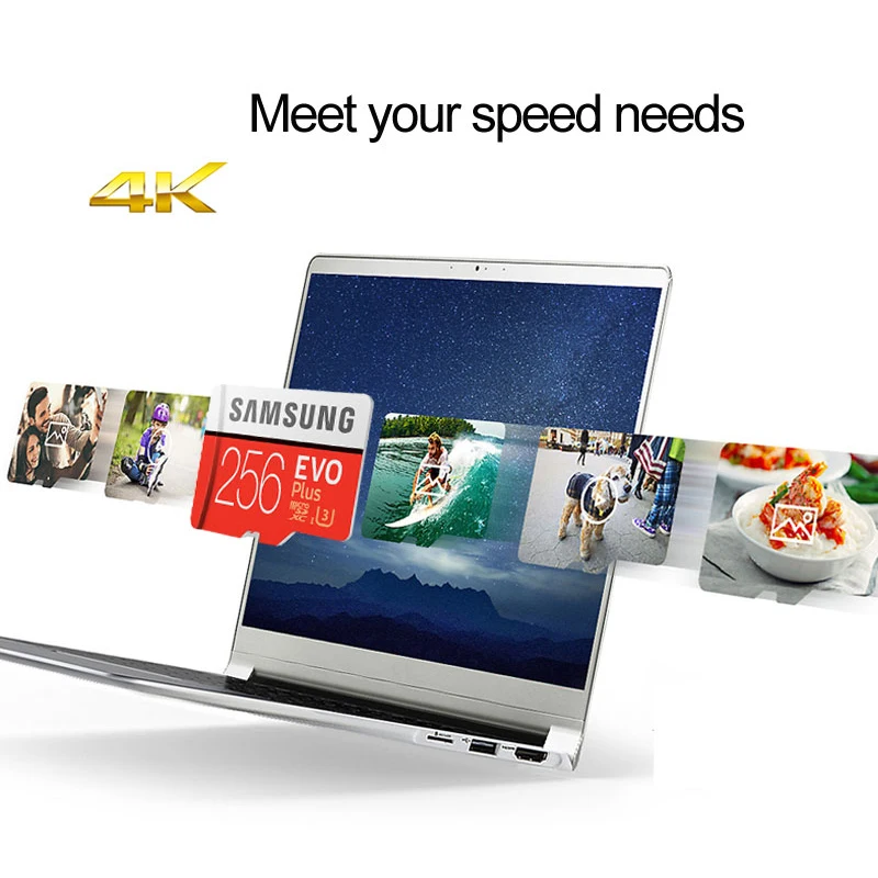 Карта памяти SAMSUNG 512 ГБ 256 128 Гб 64 EVO Plus MicroSD U3 U1 Microsd TF карта 100 МБ/с. 4K HD флеш-карта |