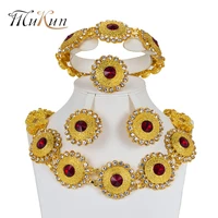 mukun 2018 fashion african jewelry sets bridal gift costume big nigerian wedding jewelry set dubai gold color jewelry set design