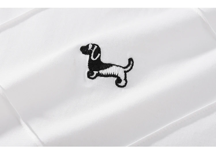 YOYOCATHY, Мерсеризованный хлопок, белая футболка, женская, короткая, летняя, одноцветная, майка, свободная, с вышивкой собаки, футболка, Женская