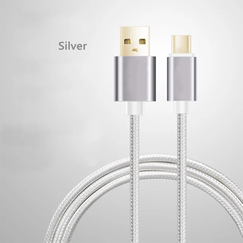 Кабель зарядного устройства USB type C для Galaxy S8 S9 S10 e Plus huawei P20 Pro Xiaomi Быстрая зарядка type-C короткий длинный 20 см 1 м 2 м 3 м шнур - Цвет: Серебристый