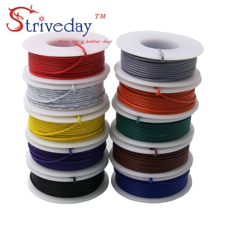 10 м/рулон 32 8 футов UL 1007 24awg многожильный провод электрическая линия PCB Кабельная