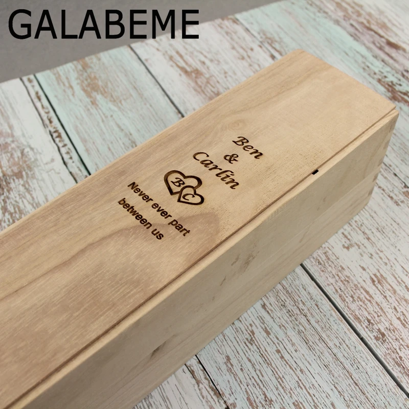 Galabeme пользовательские деревенский деревянный ящик для вина Персонализированные Гравированные деревянные коробки кольцо свадебное оформление коробки индивидуальный свадебный подарок