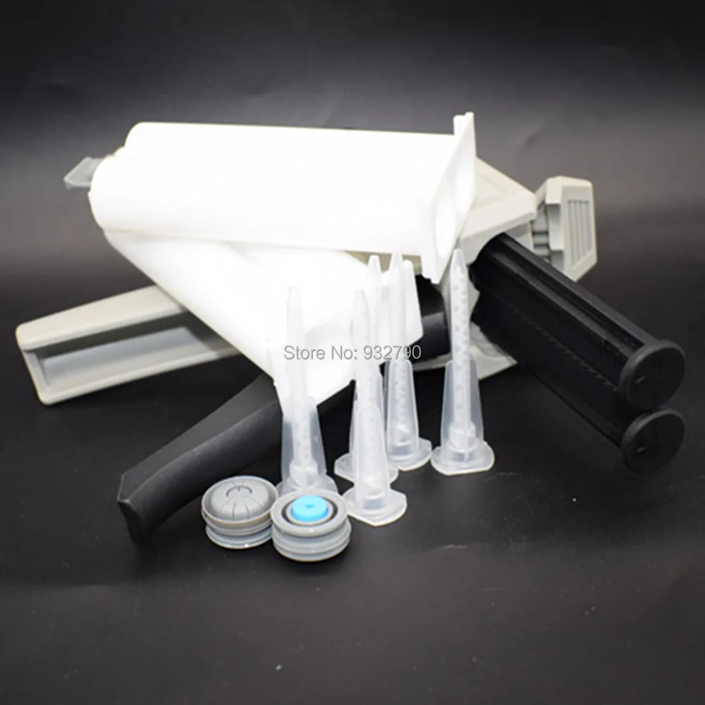 

Epoxy Adhesive Gun 50ml 1:1 Mix Cartridges Manual Dual Component Adhesive Applicator + 2pc Cartridges + 5pc Static Mixing Nozzle