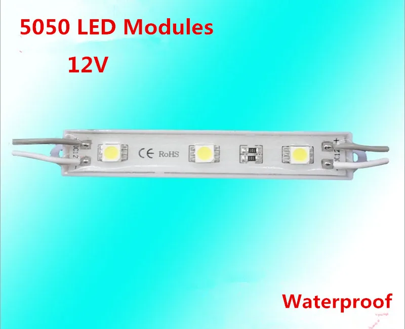 200pcs DC12V 5050 3 LED Modules Green/Red/Blue/White/Warm White IP65 Waterproof | Лампы и освещение