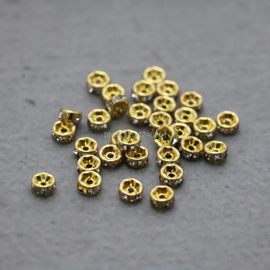 10 шт. золотистого цвета круг прокладки круглые стразы отдельные бусины