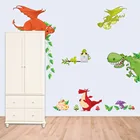 Наклейки на стену в виде динозавра, милые животные для мальчиков, аксессуары для детской комнаты, спальни, домашний декор, клейкие