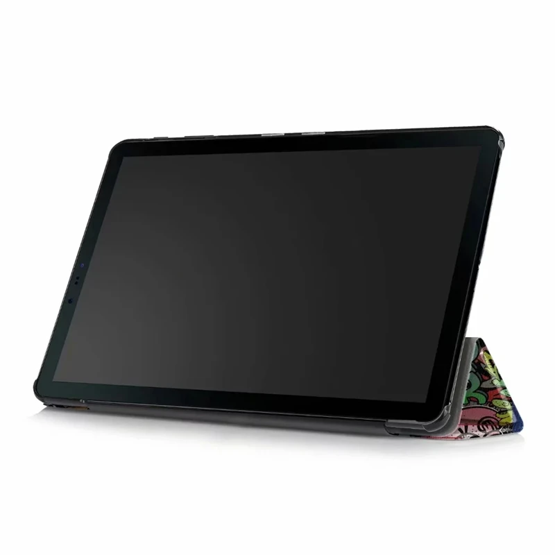 Ультралегкий тонкий складной чехол подставка с цветным рисунком для Samsung Galaxy Tab S4