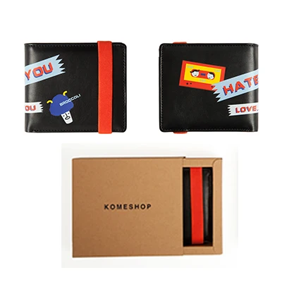 black wallet Креативные Короткие Кошельки из искусственной кожи с принтом в серии "Little Monster" в 4 цветах/узоры, оригинально разработанные KOMESHOP(FUN KIK - Цвет: black wallet
