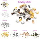 Застежки для сережек-гвоздиков, 100 шт., застежки-бабочки, застежки для сережек, для самостоятельного изготовления ювелирных изделий, задние фиксаторы