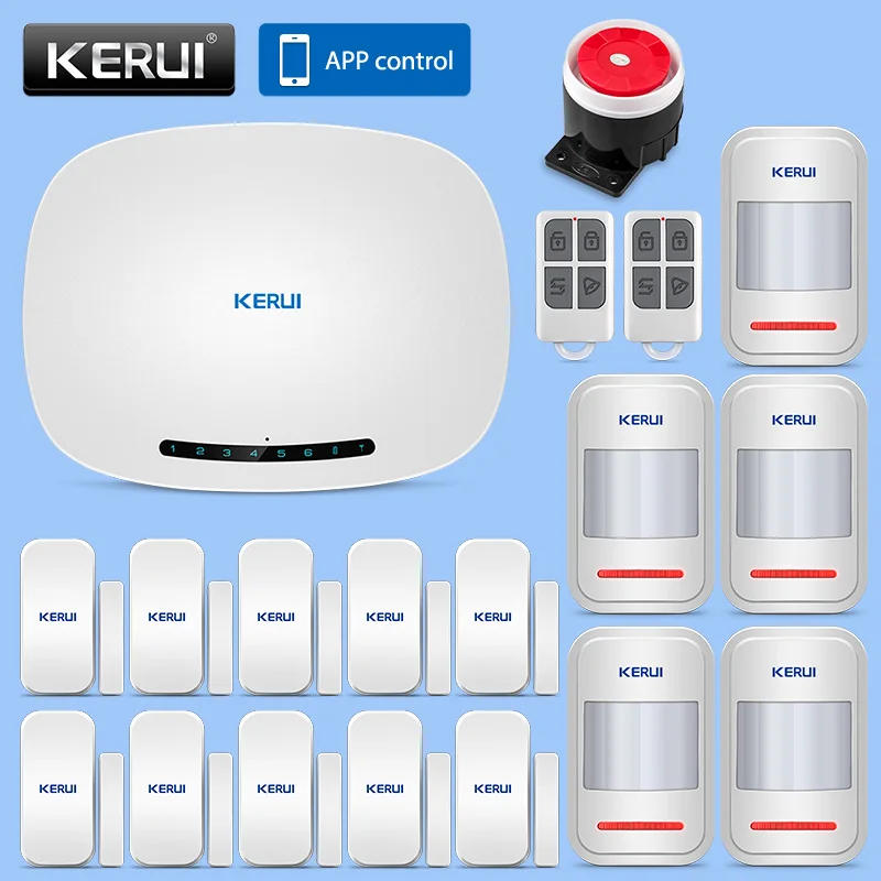 KERUI Беспроводная GSM система охранной сигнализации 433 МГц IOS/Android приложение