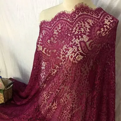 Purple thin 3 м/лот, 12 цветов, аксессуары для одежды DIY, кружевная ткань для ресниц, 150 см, сделай сам, свадебное платье, занавеска, украшение, белый, черный - Цвет: Purple thin