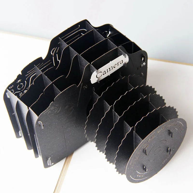 3D лазерная резка ручная резьба черная камера бумажные приглашения открытки