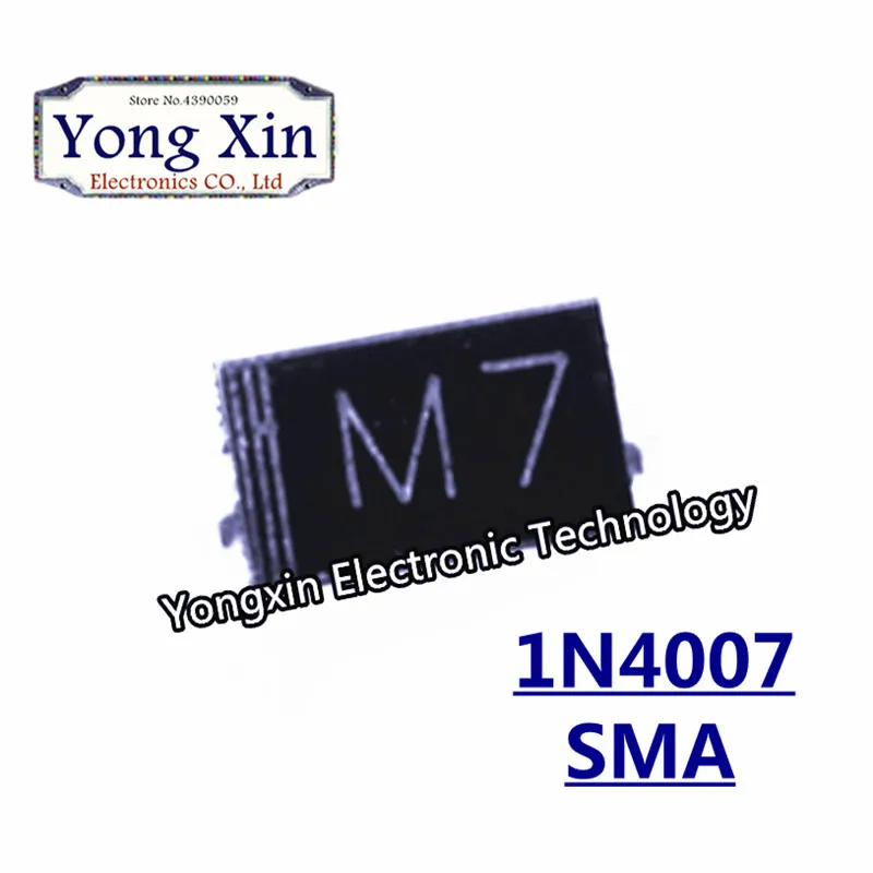 2000 шт диод M7 1N4007 SMD 1A 1000V IN4007 выпрямительный | Обустройство дома