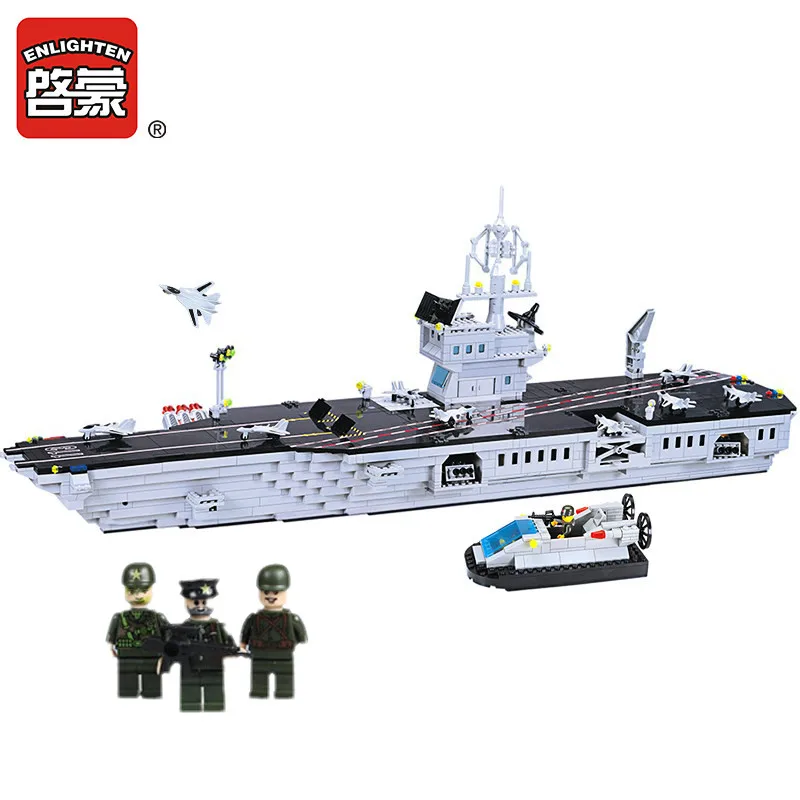 Военный крейсер подводная лодка авианосец наборы совместимые с Legoed строительные