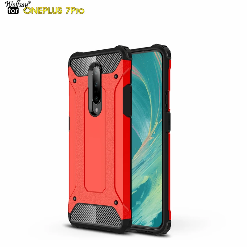 Чехол Wolfsay для Oneplus 7 Pro прочный защитный чехол из ТПУ и ПК One Plus деловые чехлы