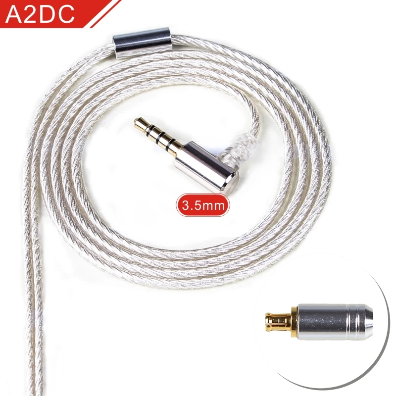 White A2DC FDBRO кабель для наушников посеребренный провод MMCX кабель для SE425 SE535 IE80 IE8I IE8 A2DC IM 2Pin 0,78 мм чехол - Цвет: White A2DC