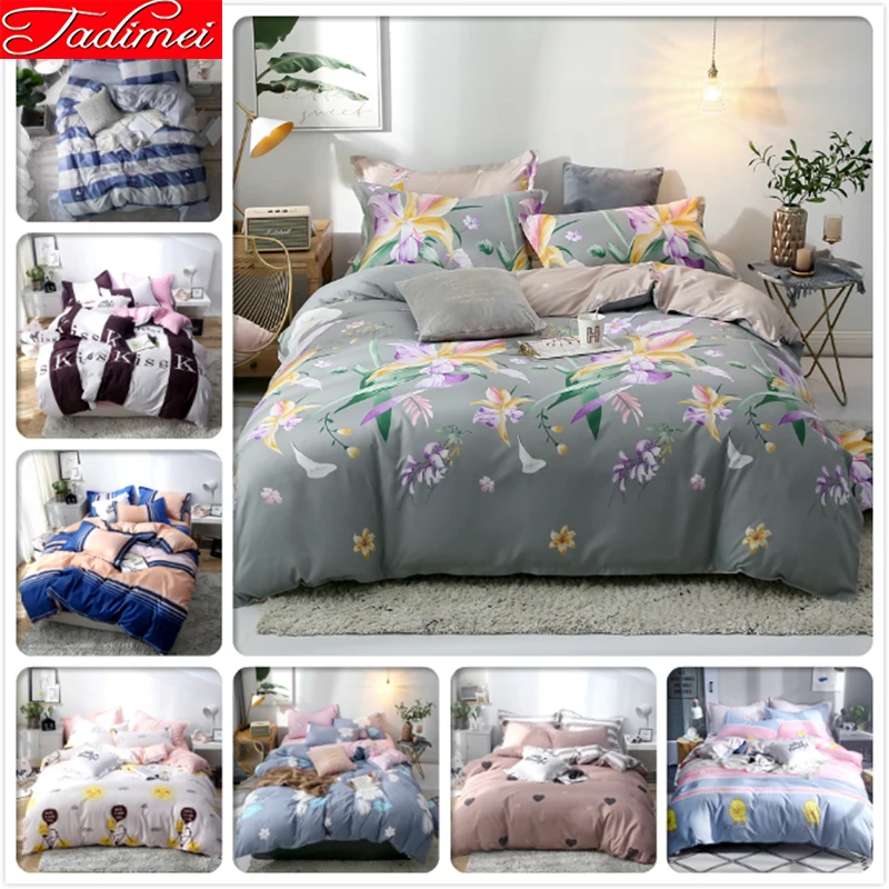 Классический пододеяльник с цветочным узором серый комплект постельного белья