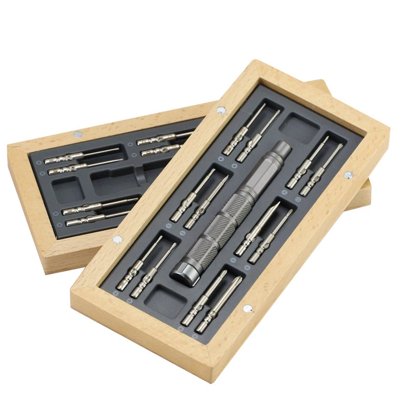 

LAOA 24pcs Bit Precision Screwdriver S2 precise Screwdrivers with Aluminum Handle and Pentagonal Phillips Slotted Tri-wing bits