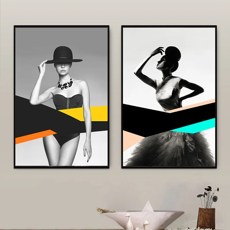 Красивый настенный художественный плакат современная девушка модная одежда