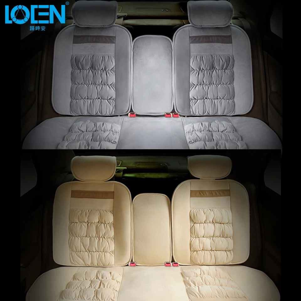 LOEN 1 комплект, автомобильные чехлы для сидений 2 шт., передние и 3 сиденья, задние сиденья, подушка, универсальная, подходит для большинства автомобильных сидений, защита, теплая зима