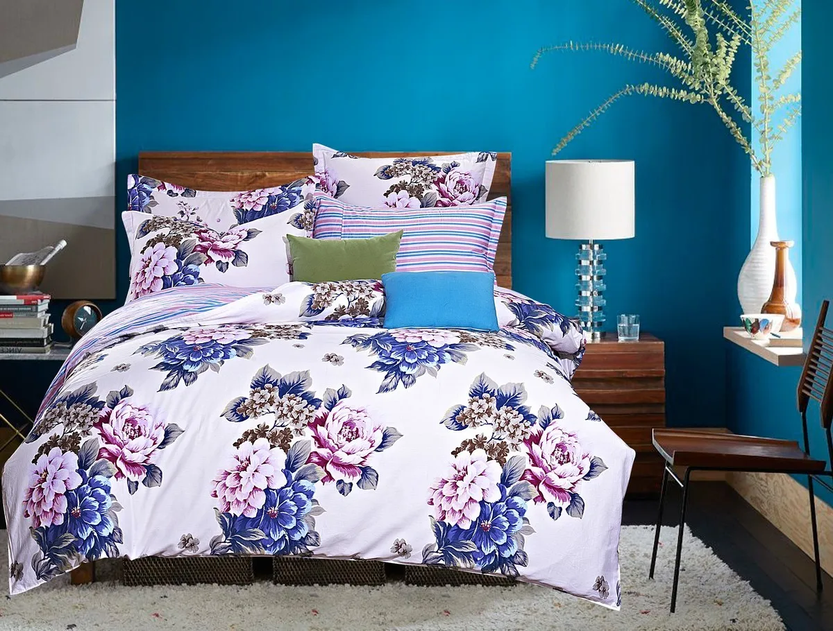 Набор постельного белья с объемным цветочным принтом новый комплект из 100% хлопка