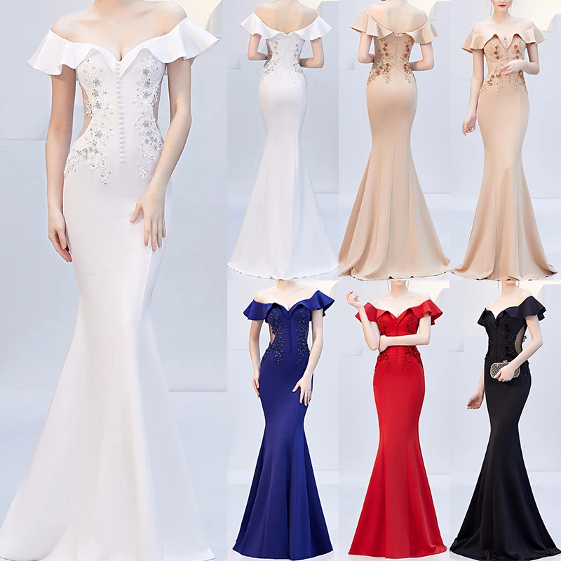 Элегантное гофрированное вечернее платье женское сексуальное с открытыми