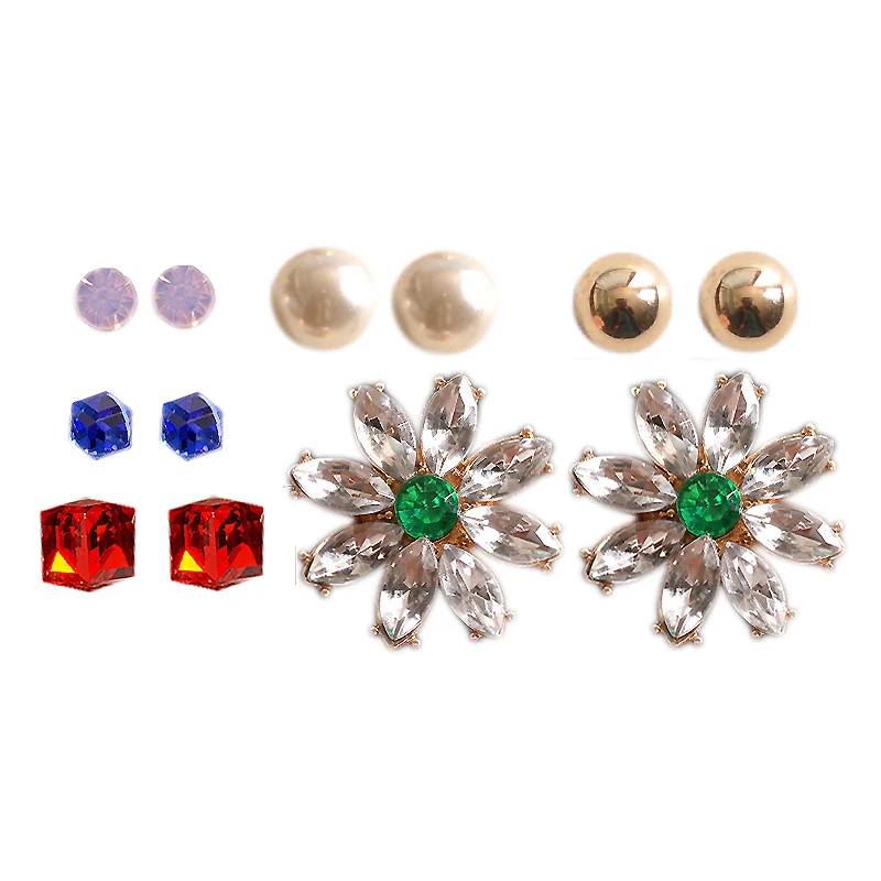 Hot new fashion women's jewelry wholesale girls birthday party gift ear nail white red blue earrings agent shipping | Украшения и
