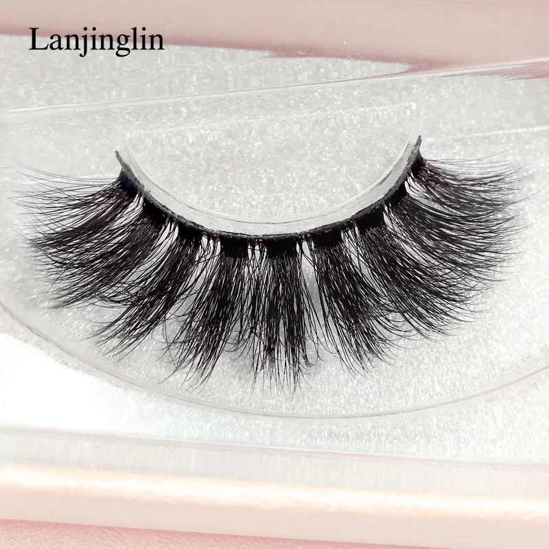 LANJINGLIN 1 box 3d mink eyelashes soft fluffy 100% cruelty free lashes hand made false eye makeup extension | Красота и здоровье