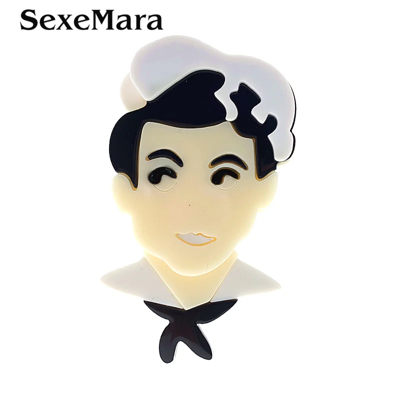 SexeMara акриловая брошь в виде моряка из мультфильма для мальчиков персонажа белая