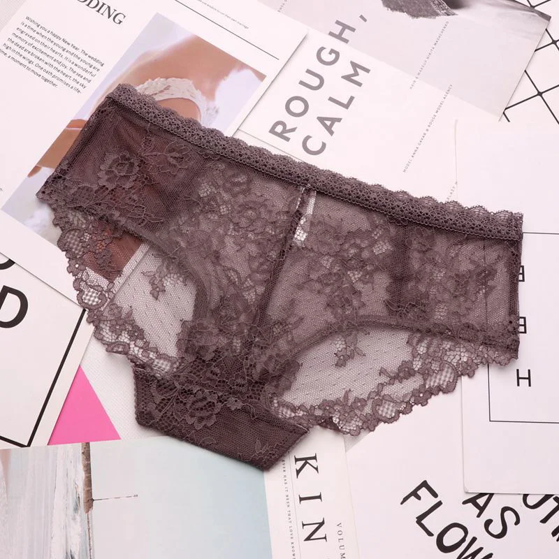 brown SP& CITY, Европейский стиль, средняя талия, кружевные трусики, стринги для секса, женское сексуальное прозрачное цельное бесшовное нижнее белье - Цвет: brown