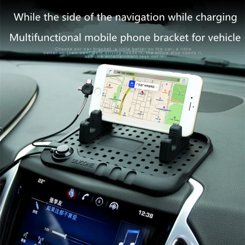 USB навигационный Магнитный силикагель нескользящий коврик для автомобиля Renault clio