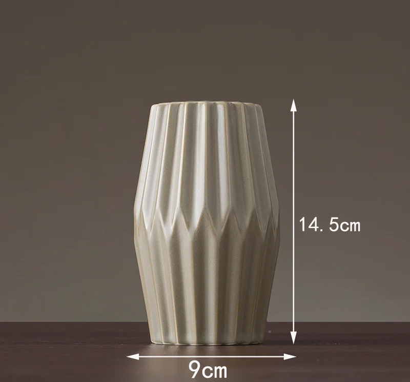 coffee 9x14.5cm Европейская керамическая ваза с геометрическим орнаментом оригами, домашний декор, искусство и ремесла, ваза для цветов, Мини Настольные вазы, свадебные украшения, аксессуары - Цвет: coffee 9x14.5cm