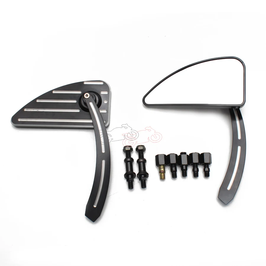 

8/10mm Screws Motorcycle Black Aluminum Rearview Side Mirror Modified Motorbike Cafe Racer Rear View Mirrors Universal Fit
