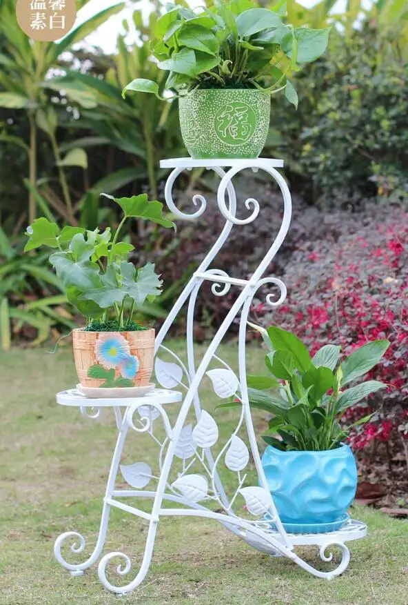 

European-style iron art creative multi-layer flower rack, flower rack balcony living room floor flower pot rack