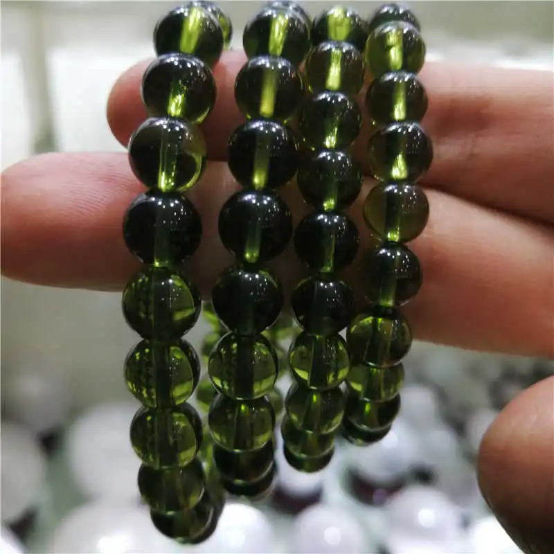 Браслет из натурального чешского метеорита Moldavite грубого камня хрустального