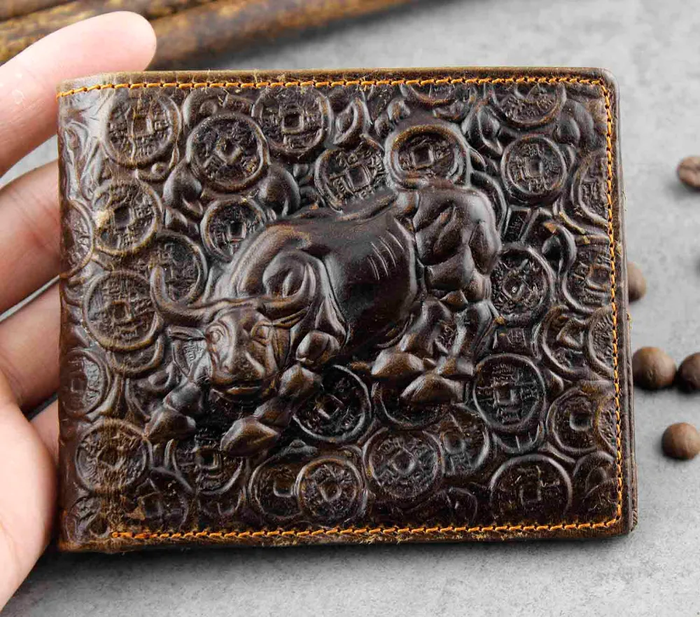 Винтажные кошельки из натуральной коровьей кожи для мужчин 2017