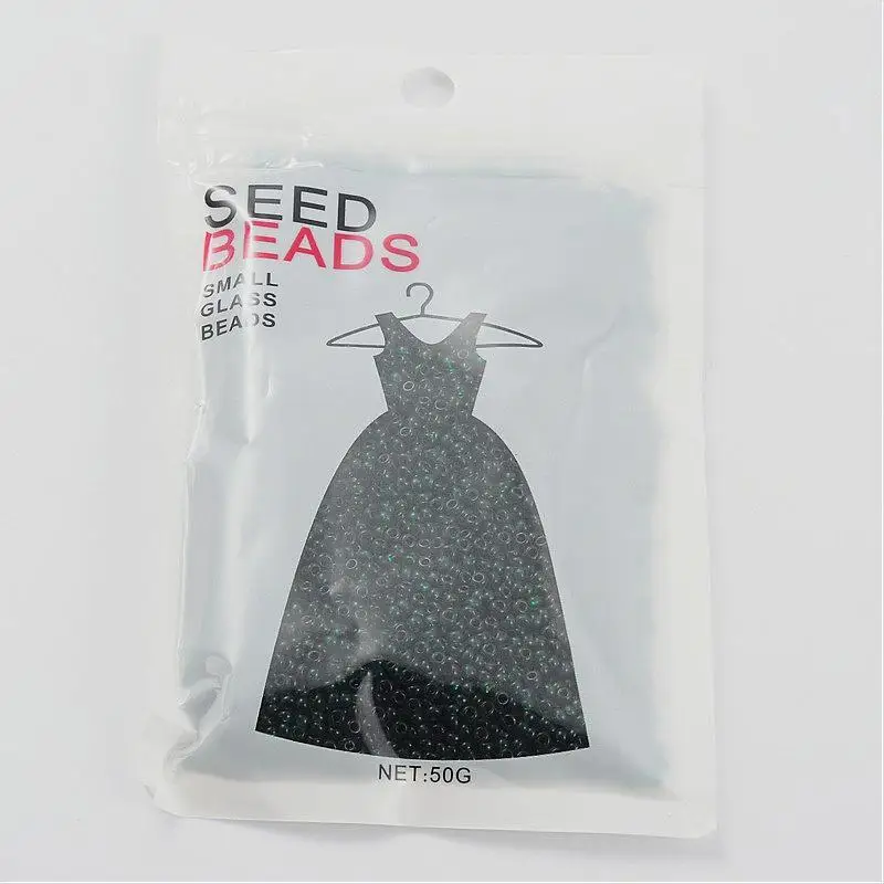 

11/0 Transparent Glass Seed Beads, Round, DarkGreen, 2x1.5mm, Hole: 0.3mm; about 3000pcs/50g