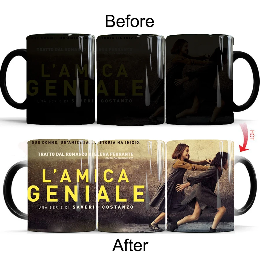 ТВ шоу L'amica geniale кофейные кружки креативная керамическая меняющая цвет кружка