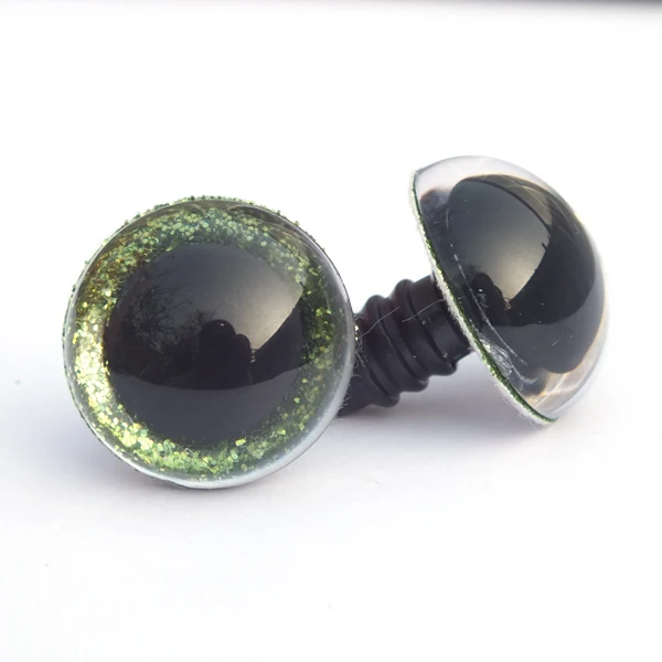 light green 20 шт./лот 10 видов цветов 9-24 мм Крошечные круглые пластиковые прозрачные игрушки защитные глаза+ блеск нетканых материалов+ белая жесткая шайба - Цвет: light green
